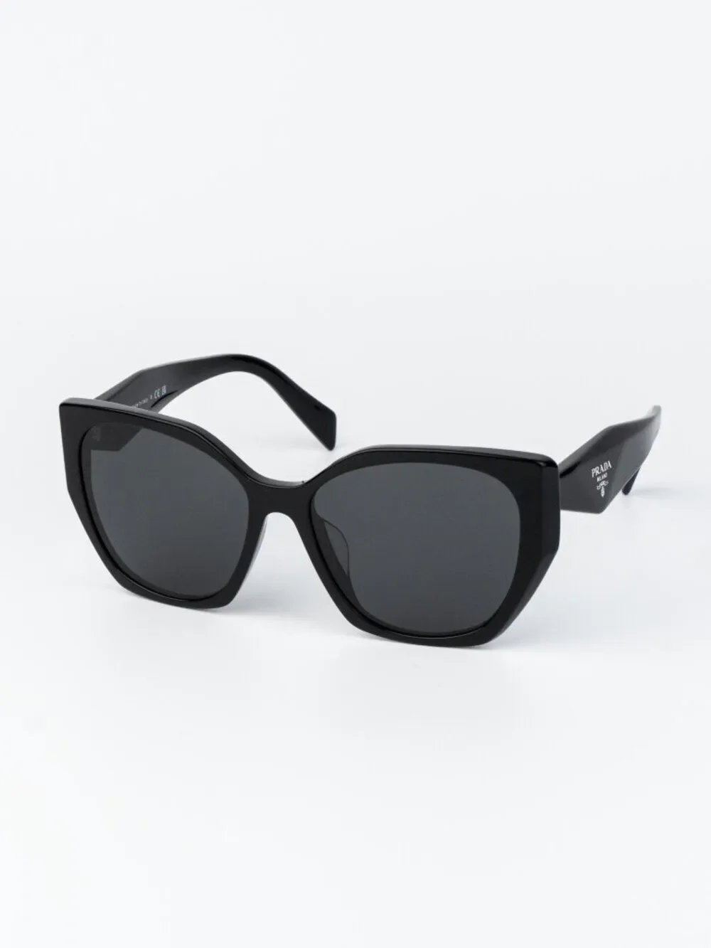 Prada Women Sunglasses Black Grey Cat Eye PR19ZSF 1AB5S0 NEW AUTHENTIC